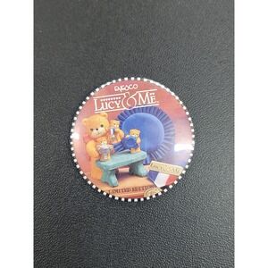 Lucy & Me Enesco Lucy Rigg Teddy Bear Limited Edition Blue Ribbon Pinback Button